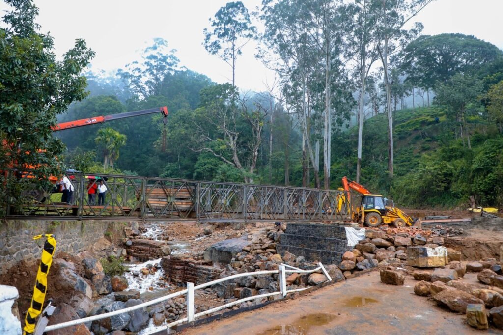 பதுளை – ஸ்பிரிங் வெலி வீதியில் பெய்லி பாலத்தின் நிருமாணப் பணிகள் நிறைவுக் கட்டத்தில்!