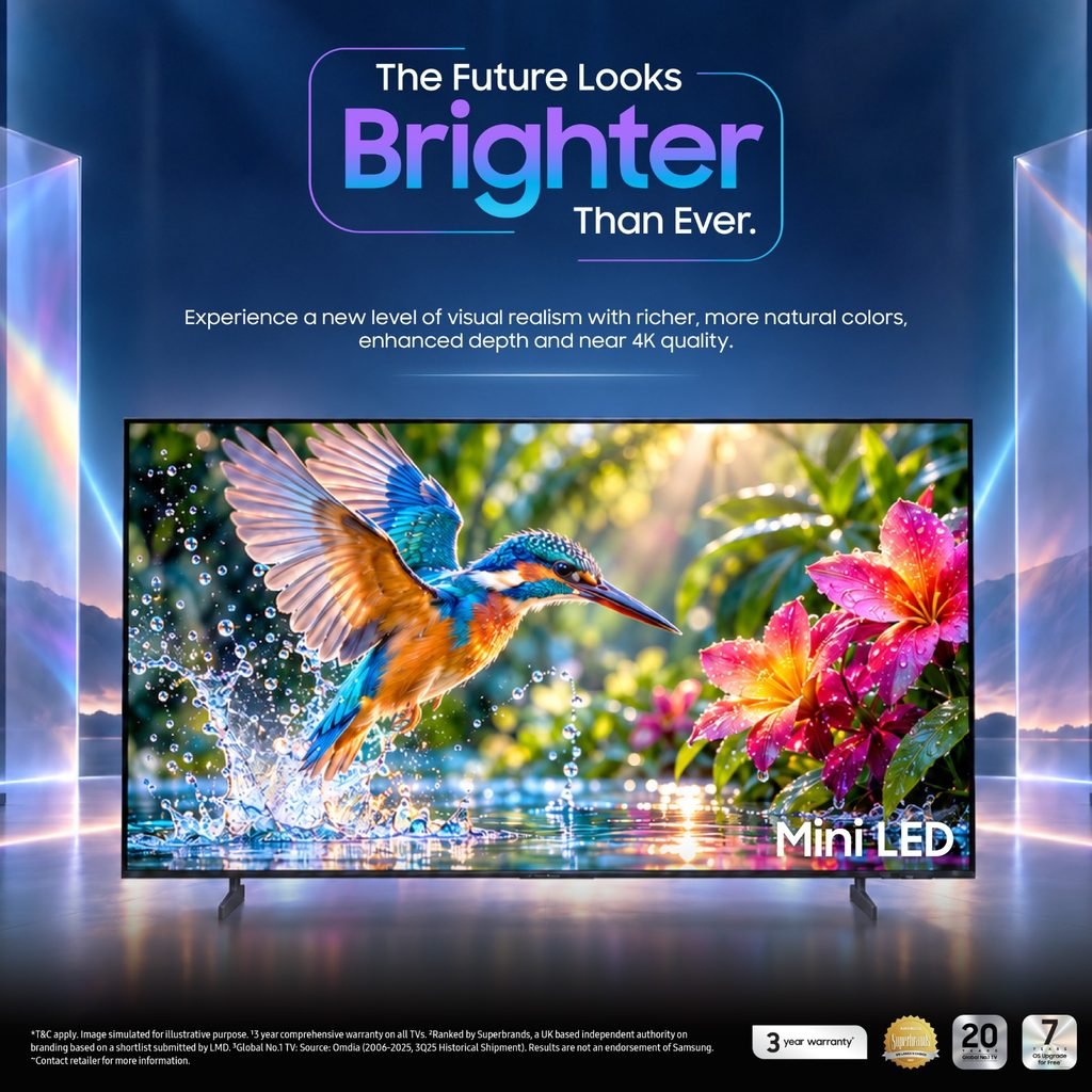 மேம்பட்ட திரை தொழில்நுட்பம் மற்றும் AI அம்சங்களுடன் Samsung இன் புதிய Mini LED தொலைக்காட்சிகள் அறிமுகம்